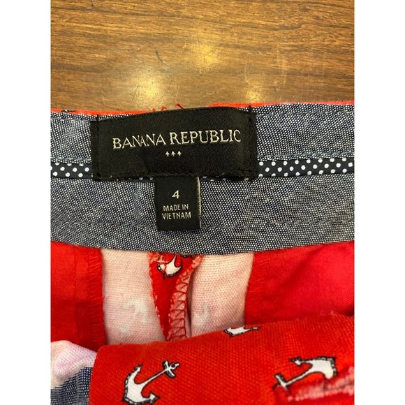 Banana Republic Factory Store Red Anchor Shorts Women's 4 Mid Rise - Picture 4 of 6